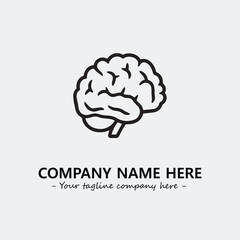 Brain illustration black and white for logo company vector image
