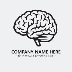 Brain illustration black and white for logo company vector image