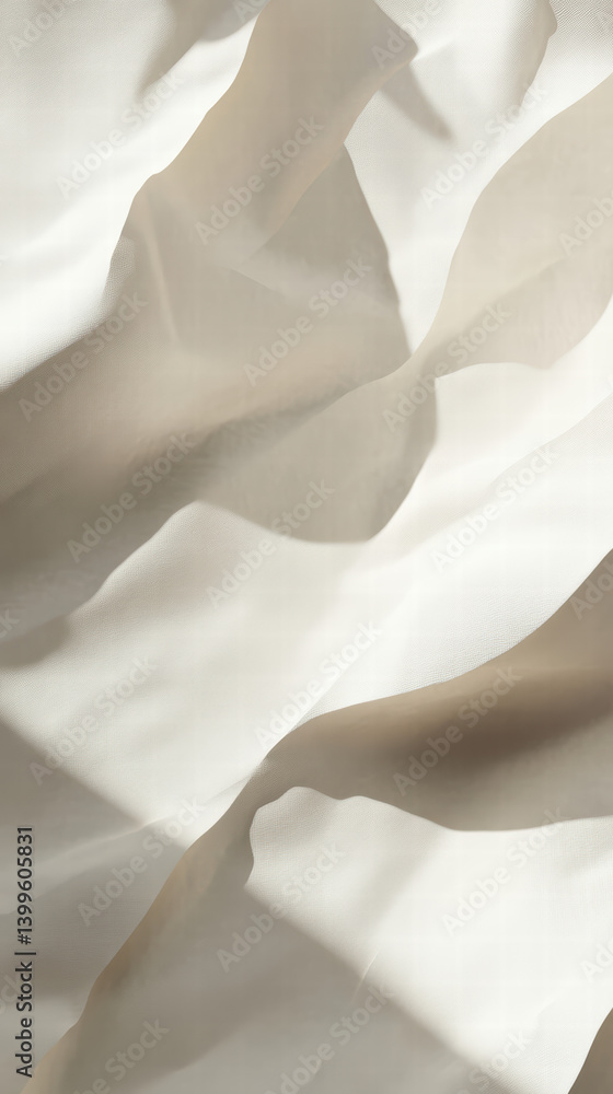 Aufkleber abstract fabric texture: a close-up, abstract image of a soft, white fabric texture creates a visual