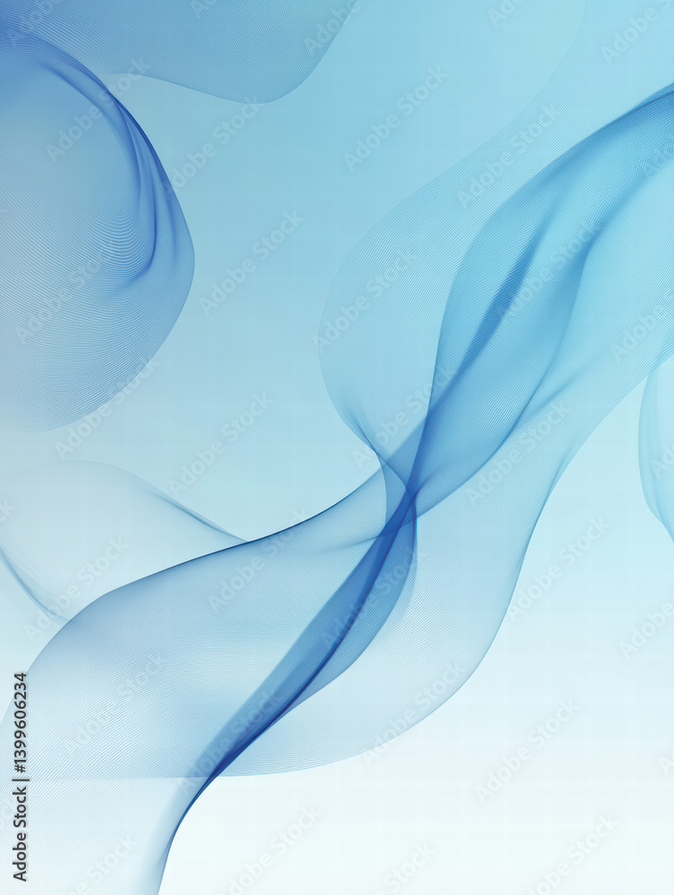 Poster blue abstract waves: serene, flowing blue waves create a calming and ethereal abstract background. p