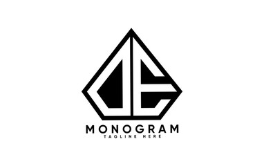 DE letter creative monogram vector logo design.