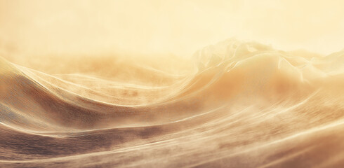 Soft golden wavy lines forming an elegant abstract pattern with a warm background.