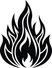 Fire Icon Silhouette Vector | Bold Flame Symbol for Creative Design Use