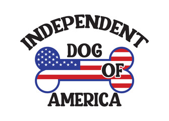 Naklejka premium Independent dog of America vector, Independent dog of America clipart, Independent dog of America silhouette