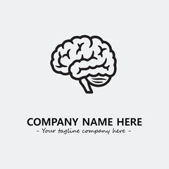 Brain illustration black and white for logo company vector image