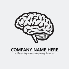 Brain illustration black and white for logo company vector image