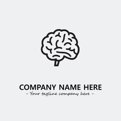 Brain illustration black and white for logo company vector image