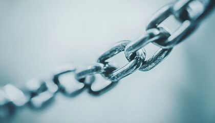 Obraz premium One plain metal chain on white background