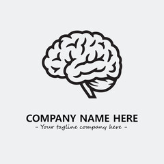 Brain illustration black and white for logo company vector image