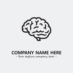 Brain illustration black and white for logo company vector image