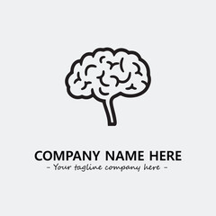 Brain illustration black and white for logo company vector image