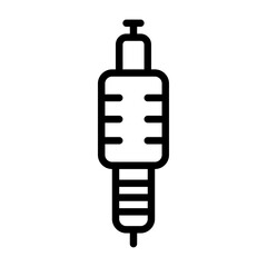 spark plug outline icon. spark plug black line illustration.