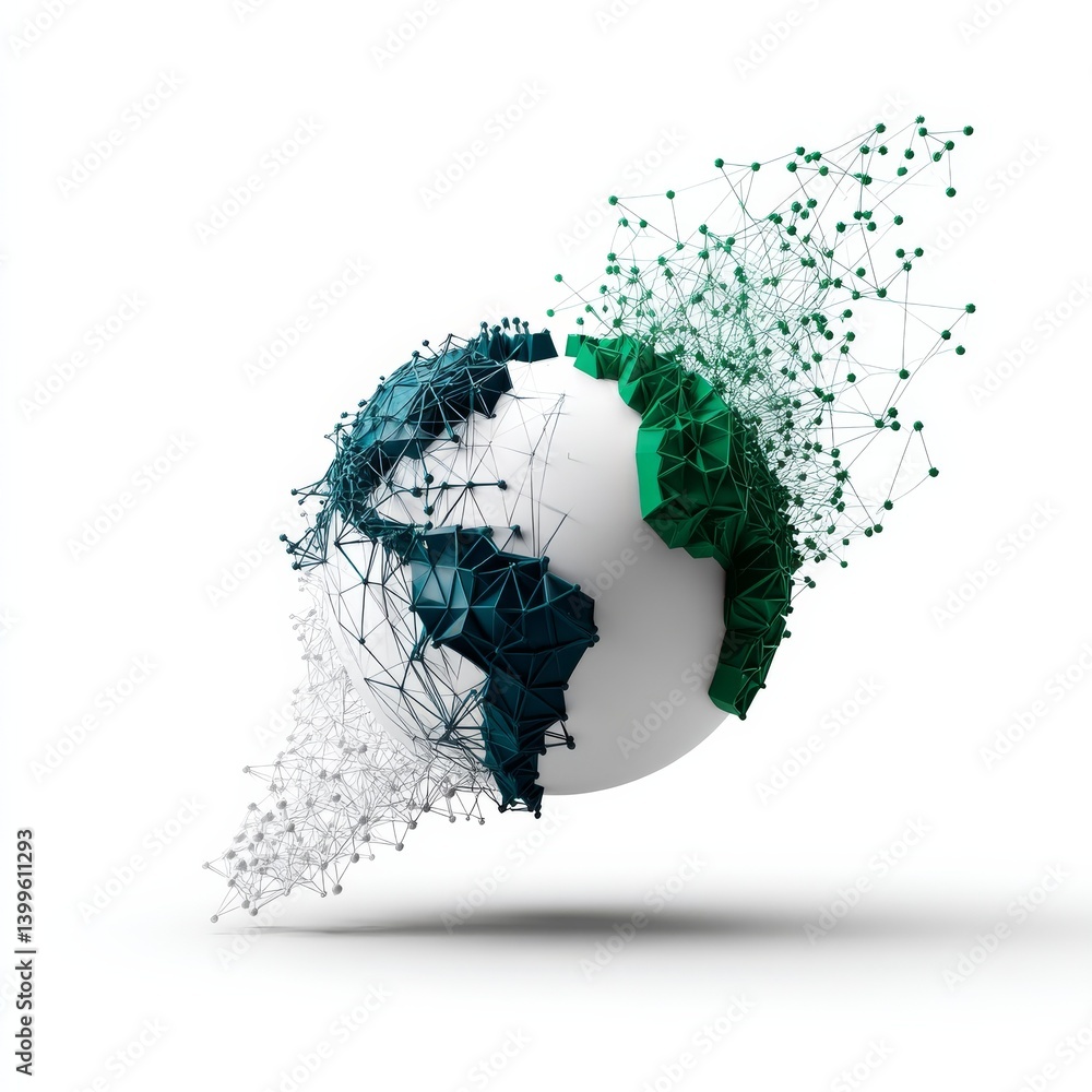Leinwandbilder abstract global network: a conceptual visualization of connectivity and technological advancements