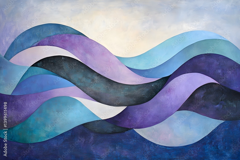 Aufkleber abstract ripple lines wavy pattern design