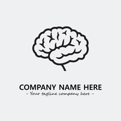 Brain illustration black and white for logo company vector image