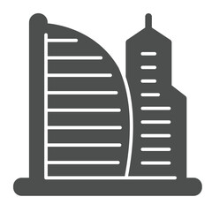 Skyscraper and tall building solid icon, real estate concept. Vector graphics. City skyscraper, multi storey house sign on white background, glyph style icon for mobile or web design.