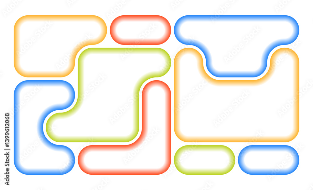 Poster abstract background with colorful blob shapes. blurry frames of funky geometric figures composition.