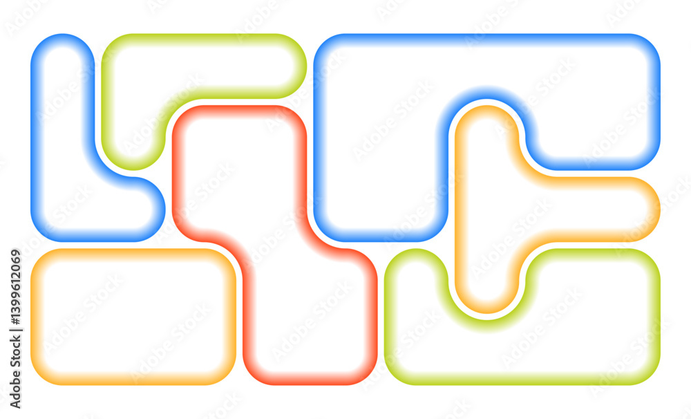 Poster abstract background with colorful blob shapes. blurry frames of funky geometric figures composition.