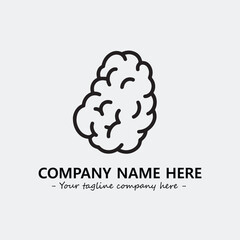 Brain illustration black and white for logo company vector image