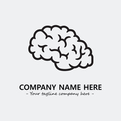 Brain illustration black and white for logo company vector image