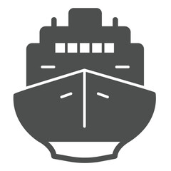 Nautical vessel solid icon, marine port concept. Vector graphics. Cruise ship, sea water transport sign on white background, glyph style icon for mobile or web design.