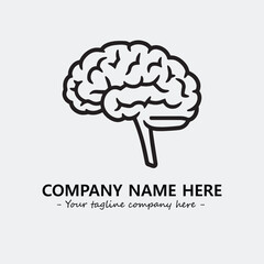 Brain illustration black and white for logo company vector image