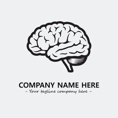 Brain illustration black and white for logo company vector image
