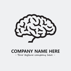 Brain illustration black and white for logo company vector image
