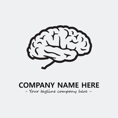 Brain illustration black and white for logo company vector image