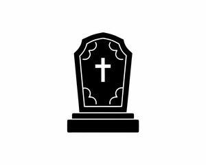 creative details Gravestone Icon Vector Illustration 