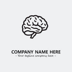 Brain illustration black and white for logo company vector image