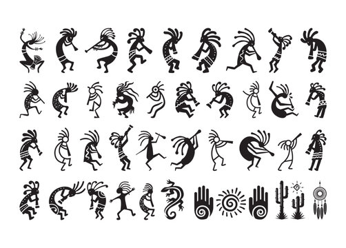 Kokopelli vector, Kokopelli clipart, Kokopelli silhouette