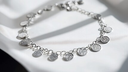 Silver bracelet with a chain and a clasp