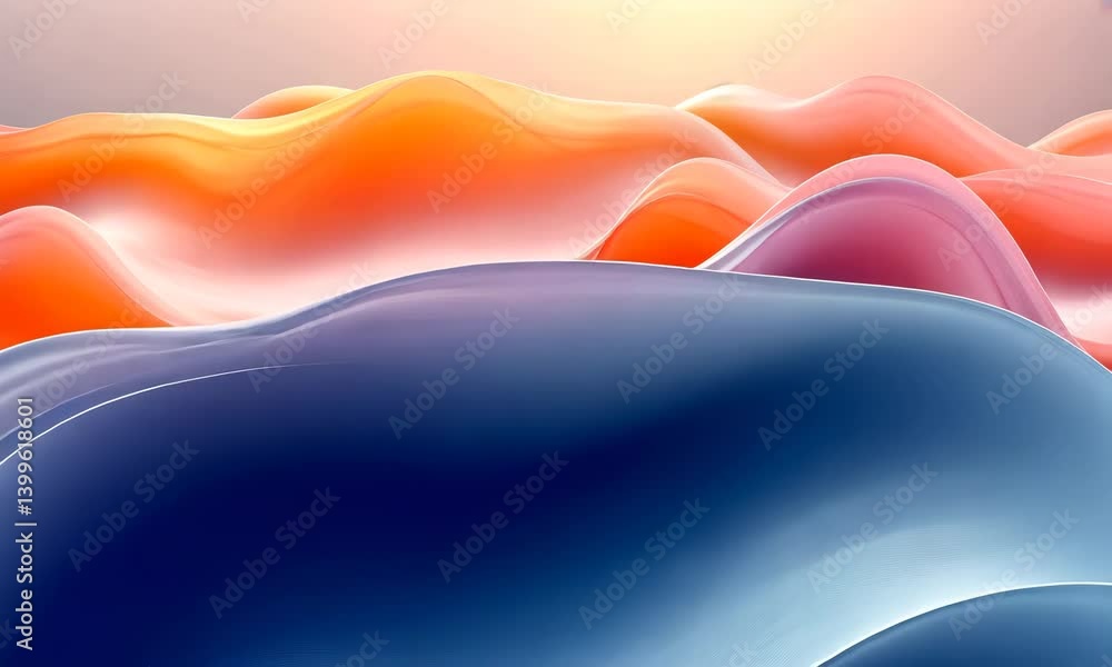 Poster abstract waves background with smooth color gradients for modern design projects