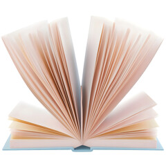 An open book with pages fanned out, showing the interior.