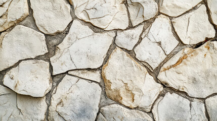 Obraz premium Rustic Stone Wall Texture: A close-up view of a weathered stone wall, revealing the natural beauty and intricate patterns of the rough-hewn stones, embodying timelessness and rustic charm.