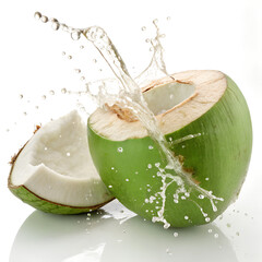 coconut with water splash