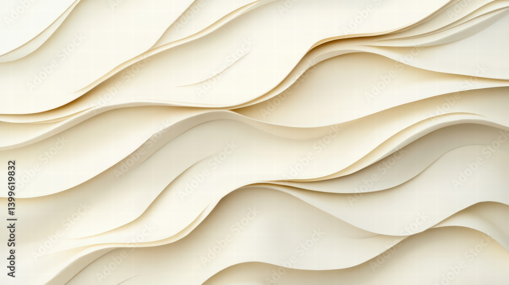 Poster abstract ivory waves: a mesmerizing display of elegant, flowing ivory waves, rendered in a captivati