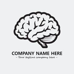 Brain illustration black and white for logo company vector image
