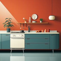 Contemporary Home Kitchen Room with Minimalist Decor