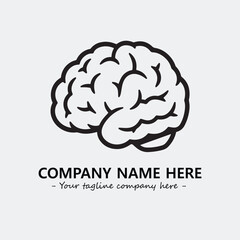 Brain illustration black and white for logo company vector image