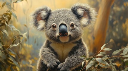 Obraz premium Cute koala in a lush forest setting