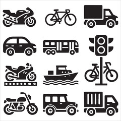 Transportation Icons Set vector