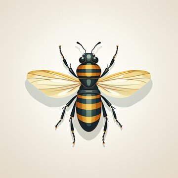 bee with yellow and black stripes clip art preview