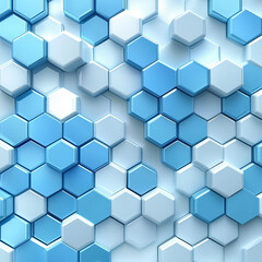 Naklejka premium Abstract blue and white hexagon pattern background. 