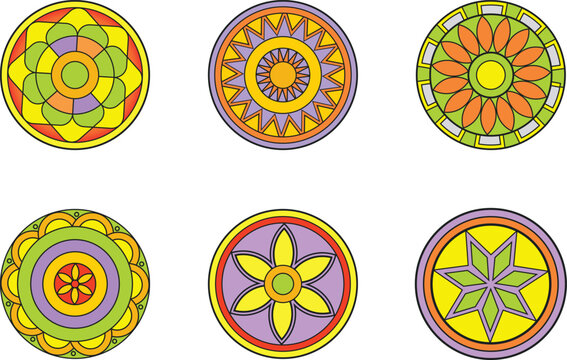 Sri Lanka art, Circle pattern vector