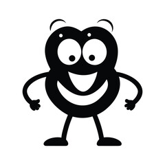 Black and white pretzel mascot with twisty arms and salty smirk.eps © Ranjit