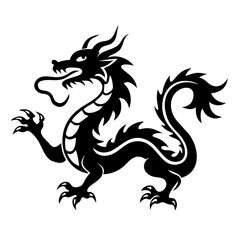 Chinese dragon silhouette