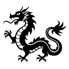 Chinese dragon silhouette