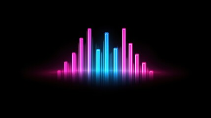 Vibrant soundwave graphic in pink and blue hues